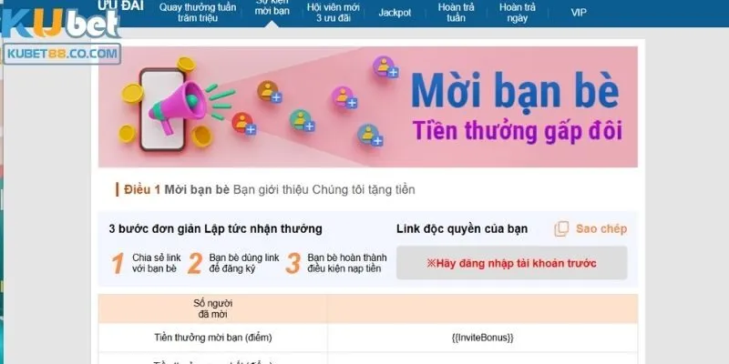 Các điều kiện để tham gia chương trình khuyến mãi Kubet88